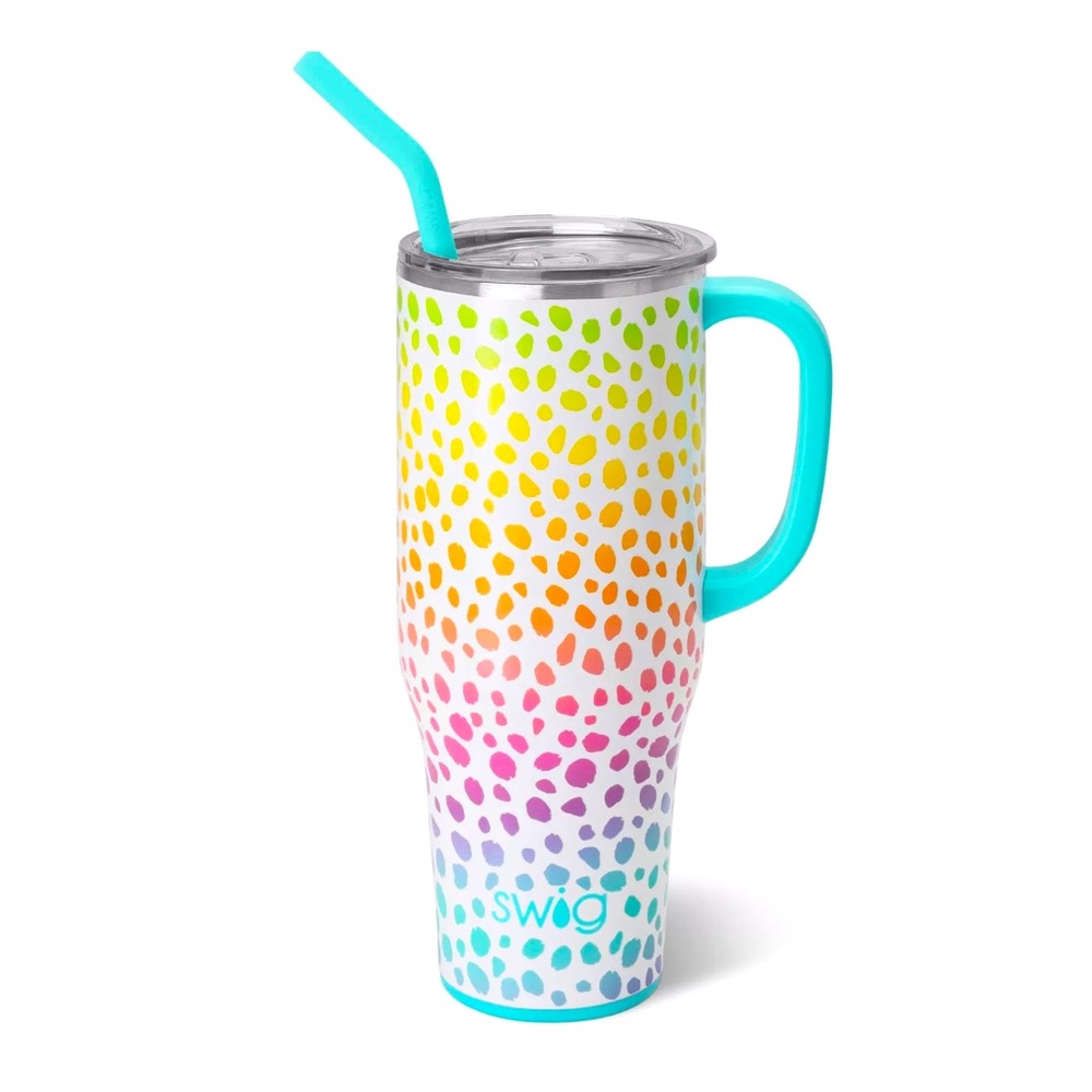 Swig Life Mega Mug 40 oz Tumbler w/ Handle & Straw Cup Holder Friendly - NEW